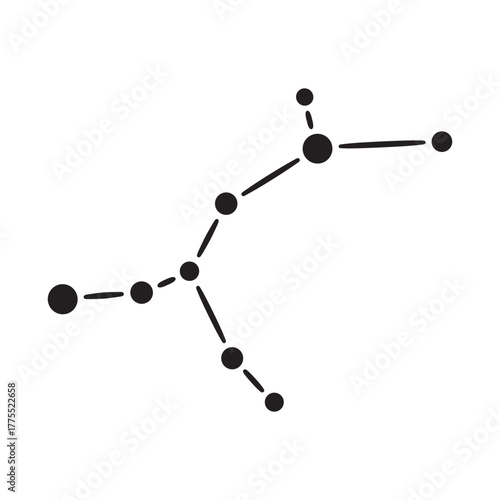 Simple black line drawing of a star constellation on a white background.