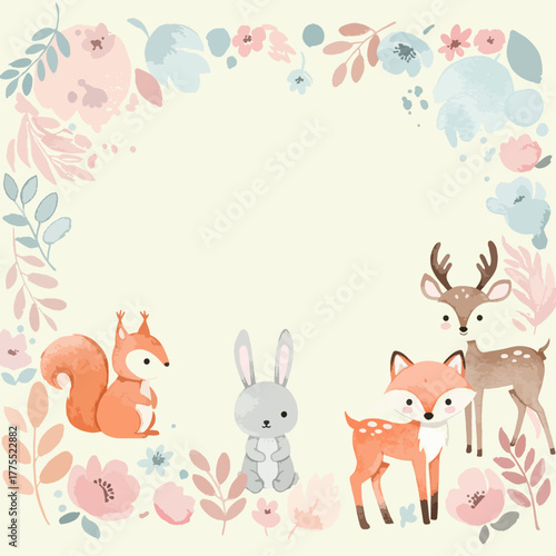 Flat illustration of a vibrant orange and pink cocktail shaker set with bar spoons, jigger, and strainer on a light blue background, perfect for mixology.