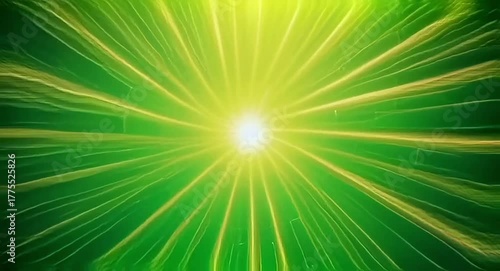 Golden light burst on green-screen background.4k video.


