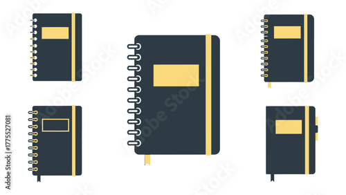 Stationery's Symphony: An array of stylized notebooks showcase a spectrum of design perspectives for creative and organizational applications.