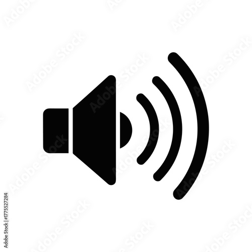 Black speaker icon with sound waves emanating from it, indicating volume or audio output.