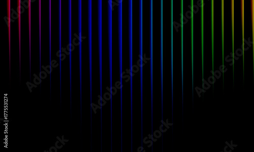 Reeded fractal neon glass texture abstract background with vibrant pastel gradients and bright smooth fluted vertical lines. Blue red greed ribbed glass. Mesh line gradient. vector illustration