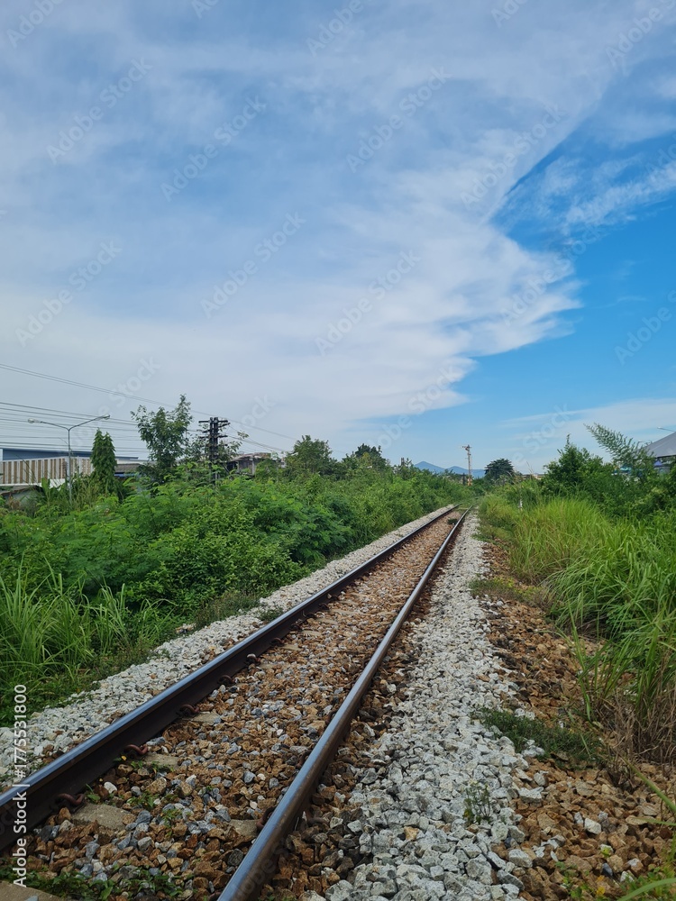 Fototapeta premium railway line in the countryside