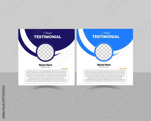 modern clean client testimonial social media post & web banner template flyer post design
