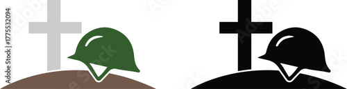 Cross and Helmet icon