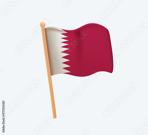 Фотография The national flag of Qatar 3D render vector