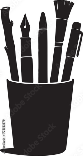 Pen holder brush pen and toothpick