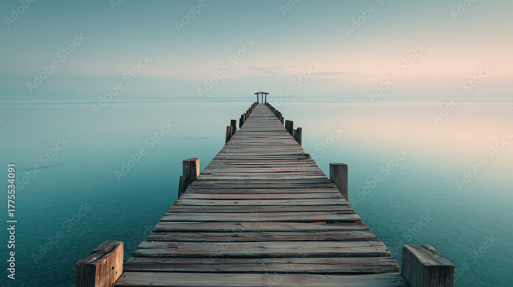 Fototapeta premium 桟橋と海の景色 / Pier and Sea View 