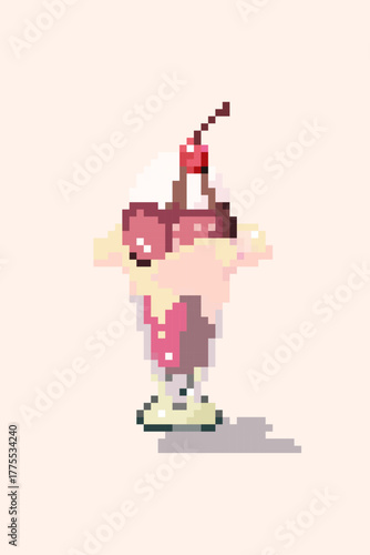 Indulge in a Nostalgic Pixelated Ice Cream Sundae
