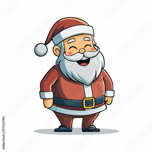 Joyful Santa Claus, a heartwarming vector illustration of a laughing character with a red hat and white beard, perfect for holiday designs