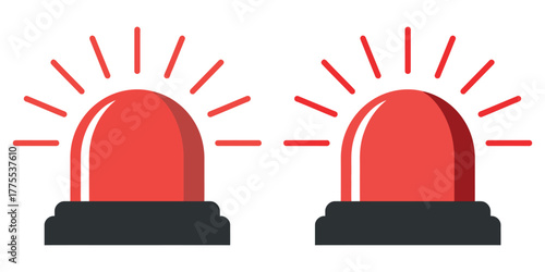 Critical Siren Light Icon Vector Illustration. Essential symbol element for Emergency, Alert, Police, Firefighter, Ambulance, Warning, and Safety concepts.