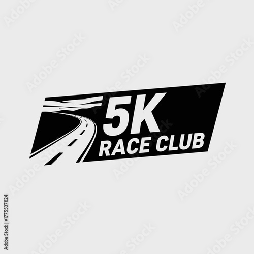 dynamic 5k race club emblem for running events and fitness challenges