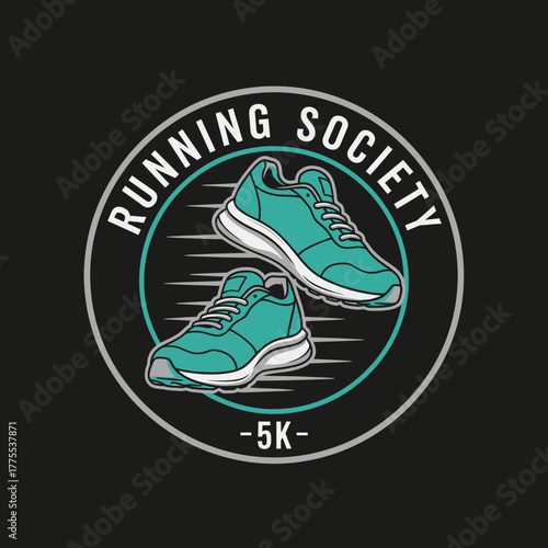 Vibrant emerald green jogging shoes emblem for fitness enthusiasts running