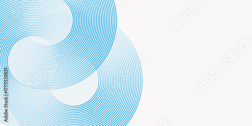 Abstract blue background with glowing curved lines. Shiny blue swirl curve lines design. Spiral lines. Geometric oval pattern. Futuristic technology concept. Vector illustration