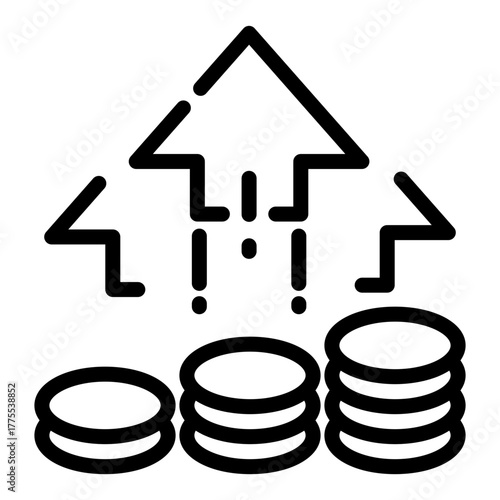 Illustration of Business Growth or financial, profit increase or business expansion