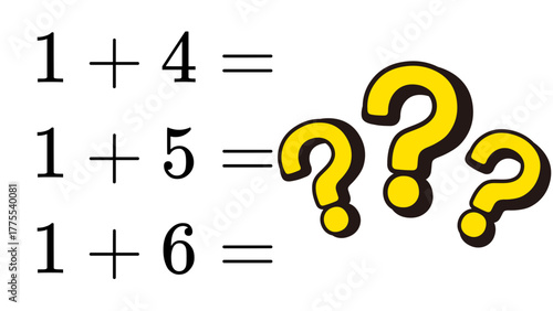 Solve the math puzzle equations with question marks for kids and adults, educational problem solving resource