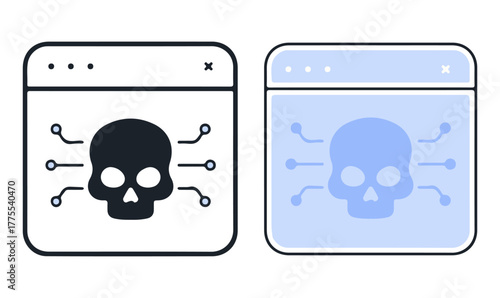 Virus Hacking Alert Icon Malware Computer Danger Vector Illustration