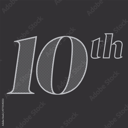 10th Anniversary Logo 10th Vector Badge Tenth Gray Banner