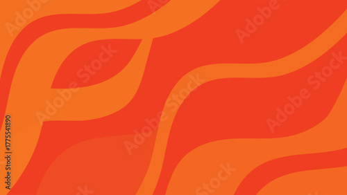 Abstract, flowing patterns in shades of orange and red