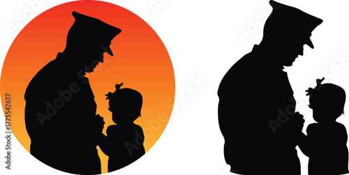  Military family icon silhouette