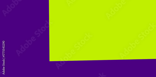 L-Shape Geometric Abstract Illustration Vector Background. Minimalist vector illustration featuring a bold L-shape design in vibrant purple and neon green.   