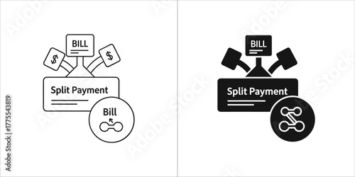 Split payment and bill icon