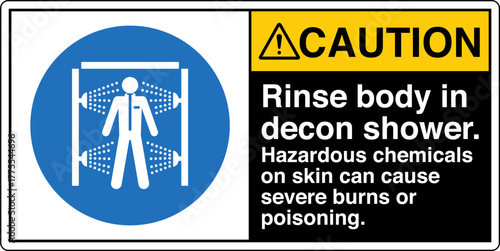 006 CAUTION Rinse body in dec...