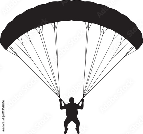 silhouette of a man with parachute