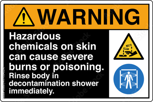 020 WARNING Rinse body in dec...