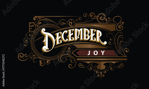 DECEMBER JOY lettering custom style design