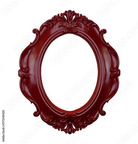 Canvas Print antique red frame isolated on transparent background