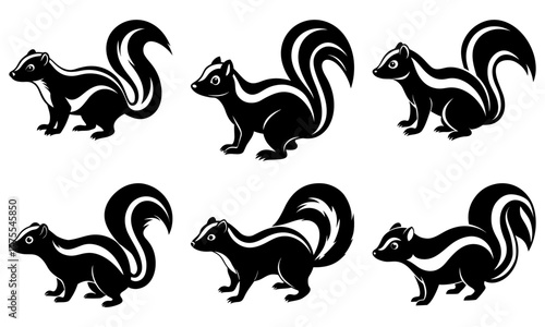 Adorable skunk collection perfect for nature lovers and educational resources, cute wildlife illustrations for animal projects and engaging designs