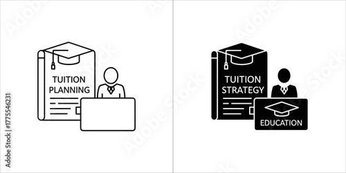 Tuition planning and education strategy concept with graduation cap and document