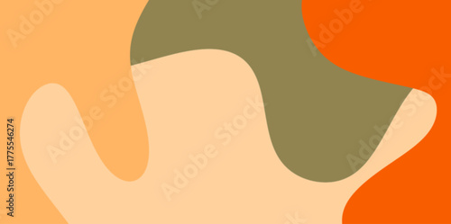 Organic Blob Abstract Pattern Illustration Vector Background. Seamless vector illustration featuring soft, rounded organic blob shapes scattered across a warm background.