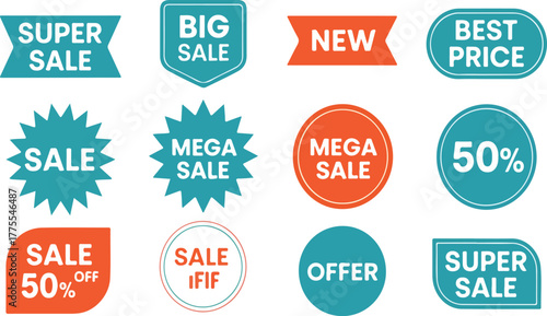 Various sale and offer label collection sale, offer, label, collection, super, big, new, best, price, mega, fifty, percent, badge, ribbon, discount, promotion, marketing, business, shop, retail, tag, 