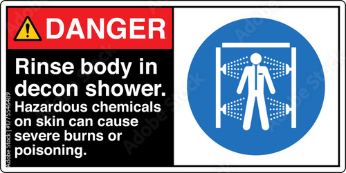 008 DANGER Rinse body in deco...