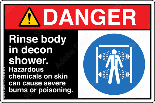 004 DANGER Rinse body in deco...