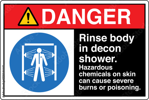 002 DANGER Rinse body in deco...