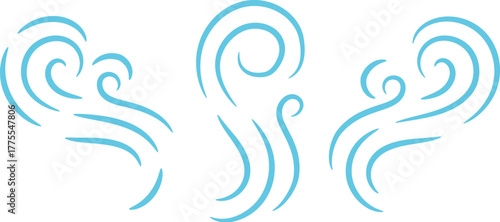 Blue air motion lines