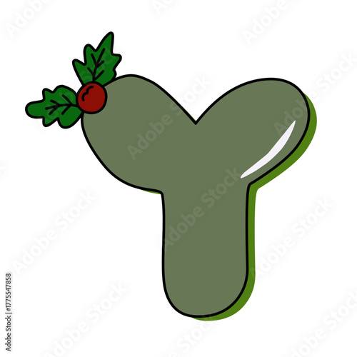 alphabet with holly berry vektor