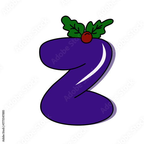 alphabet with holly berry vektor