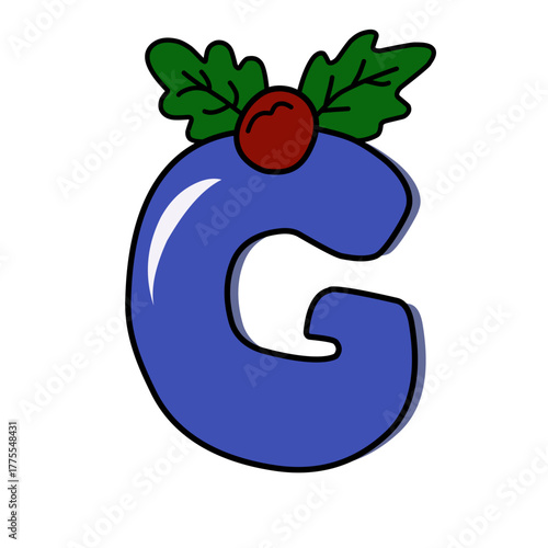 alphabet with holly berry vektor