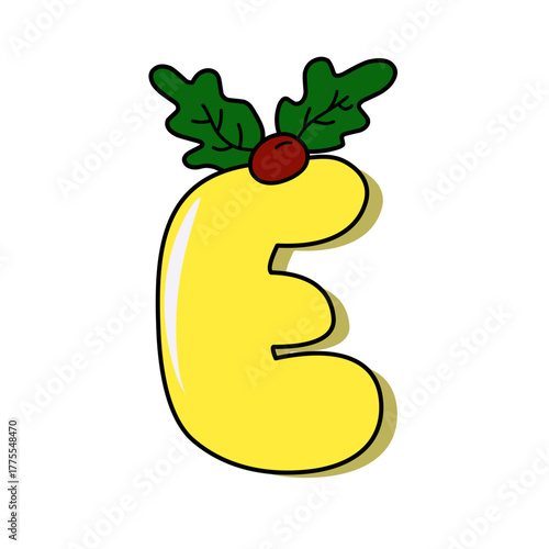 alphabet with holly berry vektor