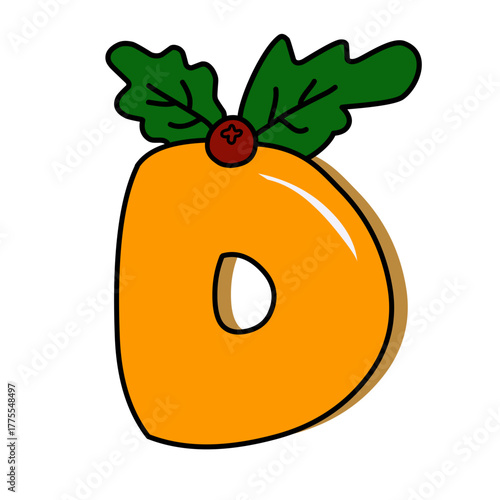 alphabet with holly berry vektor