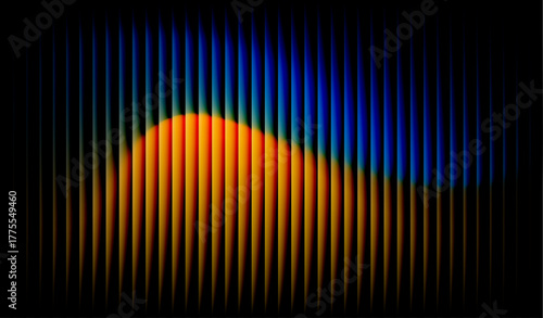 A colorful abstract Gradients with vertical shapes blending from blue to red and yellow, creating a smooth, glowing effect on a dark background.
