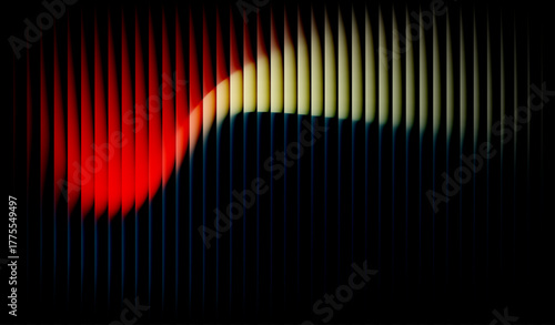 A colorful abstract Gradients with vertical shapes blending from blue to red and yellow, creating a smooth, glowing effect on a dark background.