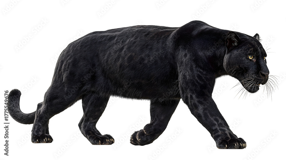 Fototapeta premium black panther on white background