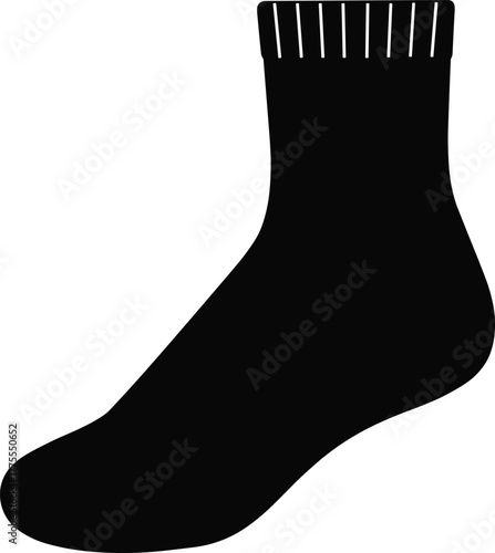 Sock, Clothing, Apparel, Fashion, Footwear, Hosiery, Garment, Textile, Fabric, Knit, Cotton, Wool, Sports, Casual, Ankle, Crew, Silhouette, Outline, Vector, Illustration, Design