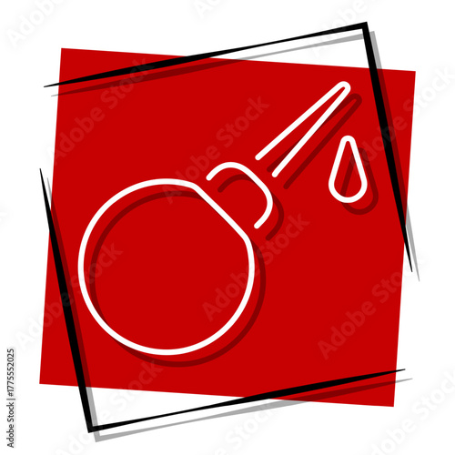 enema, red banner in a frame. Vector illustration on a white background.