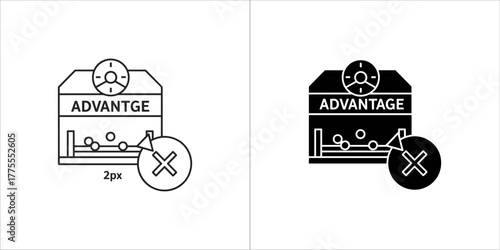 Advantage black glyph icon competitive edge